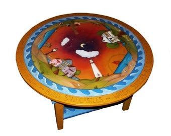 Wood table/ Coffee table/ Center table/ Whimsical table/ Handpainted furniture