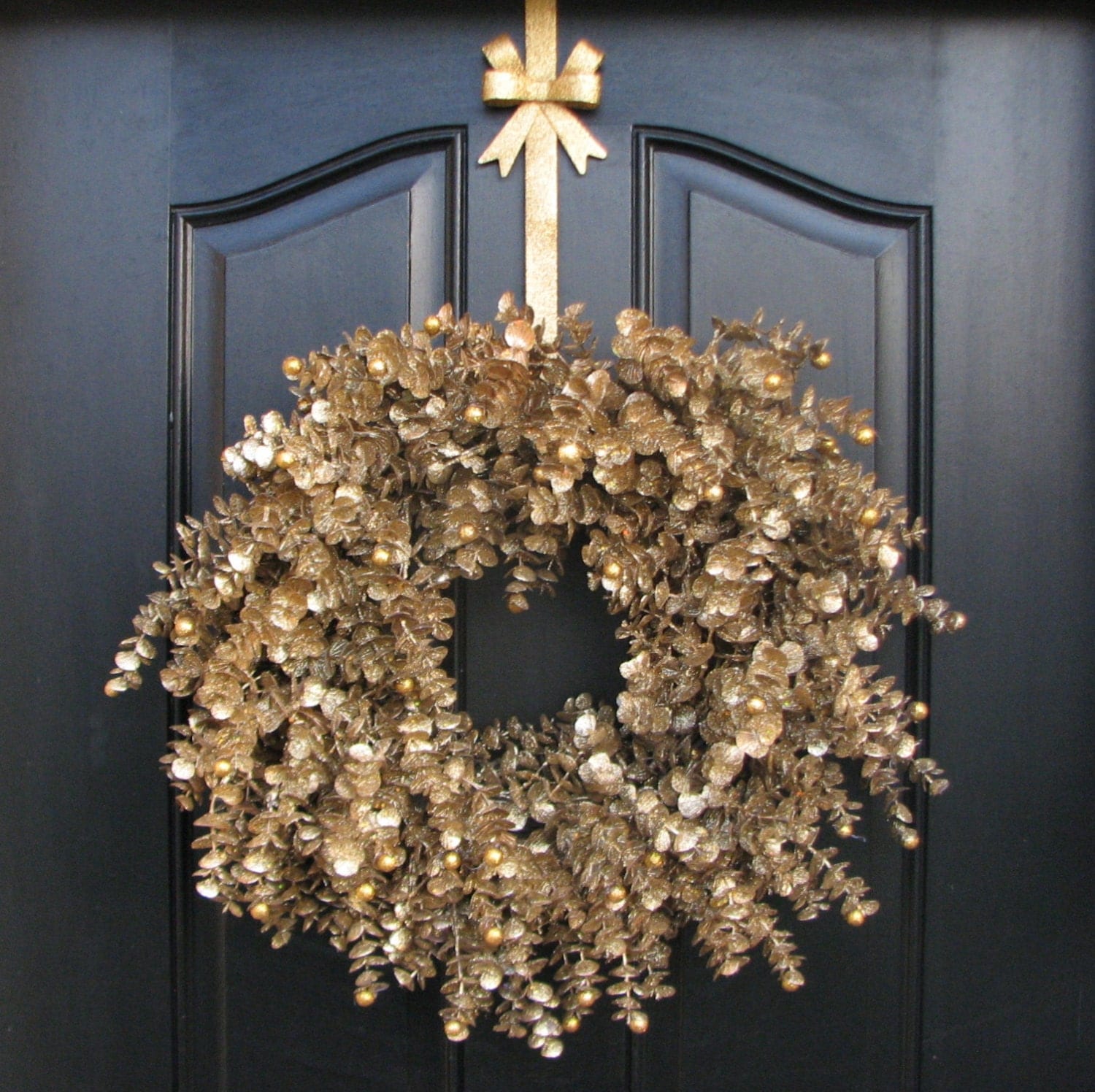 Gold Glitter Wreath Christmas Wreath Holiday By Twoinspireyou