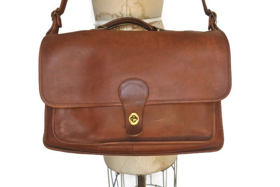 coach briefcase brown