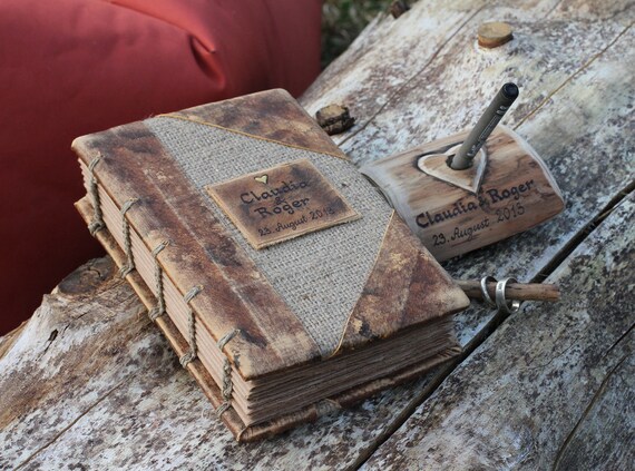 Vintage look burlap and leather journal guest book  8,7 x 6,5 with names Coptic stitch Notepad Notebook Diary Sketchbook