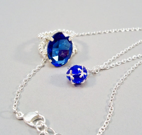 September Birthstone Jewelry Set September Necklace And Ring