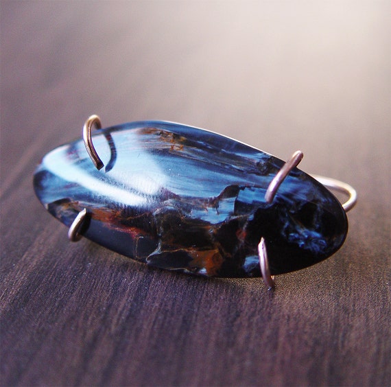 Pietersite Double Knuckle  Ring - OOAK