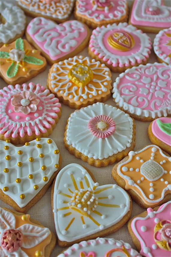 Fancy Sugar Cookies feminine sugar by marionsvintagebakery on Etsy
