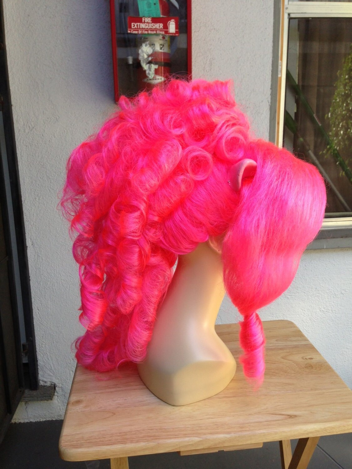 Pinkie Pie Hot Pink Mohawk Costume Wig with by littlepennylane