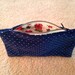 Royal Blue with White Dots Zippered Clutch Eco Friendly