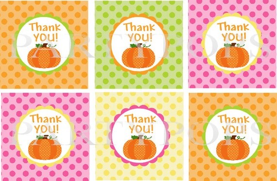 Items similar to Pumpkin Party, Thank You, Favor Tag, Pumpkin Birthday ...