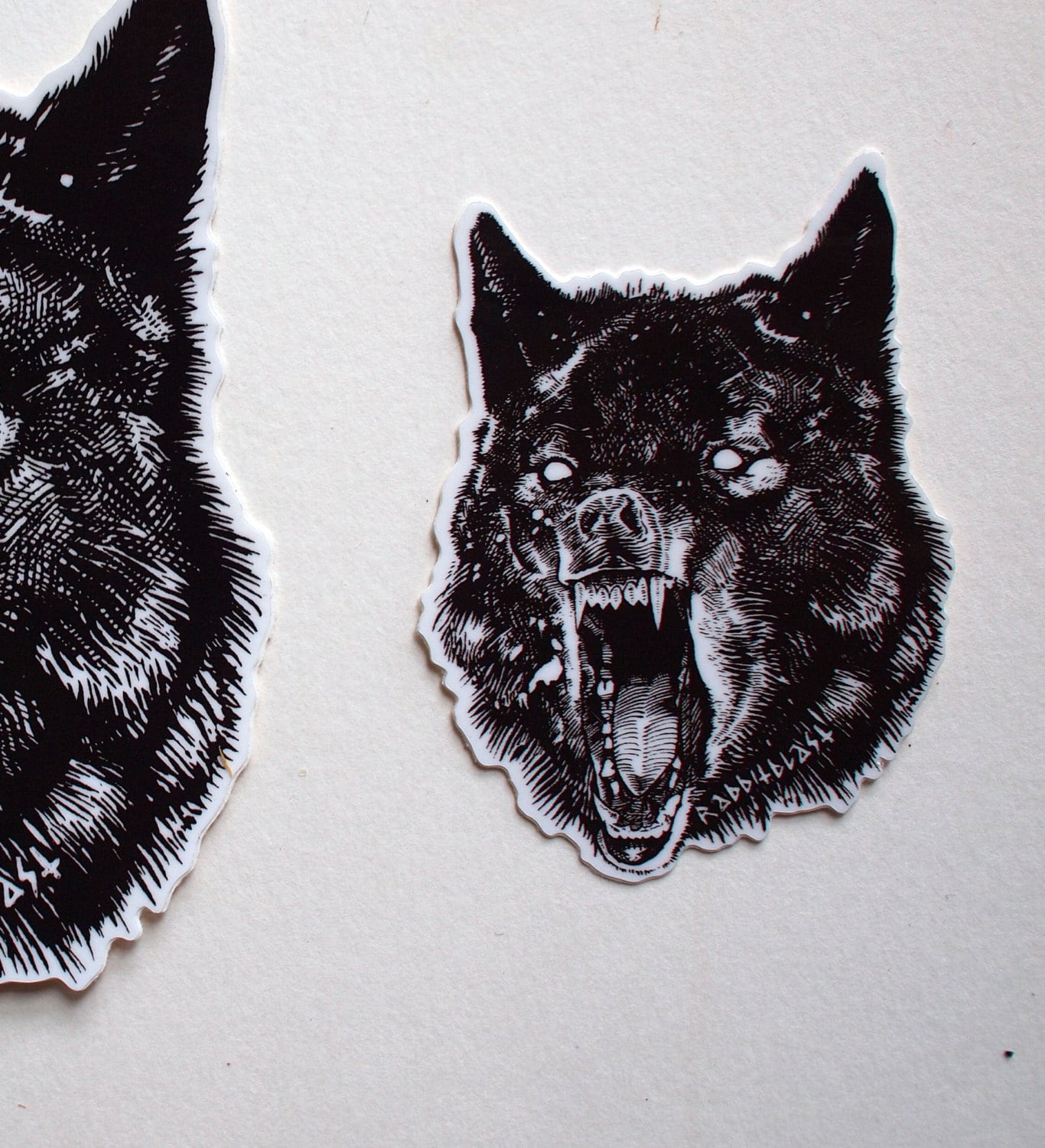 Wolf sticker/ small vinyl 2.75 inches X 2in.3PACK