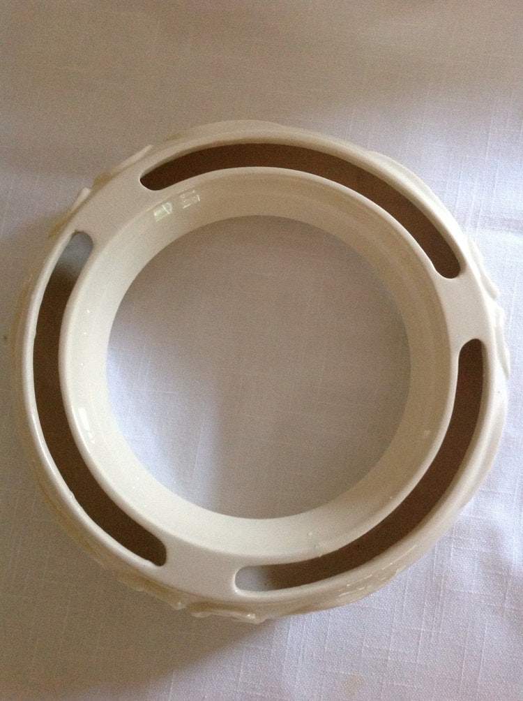 Vintage Ceramic Circle Flower Ring Vase Planter by rosinabellina