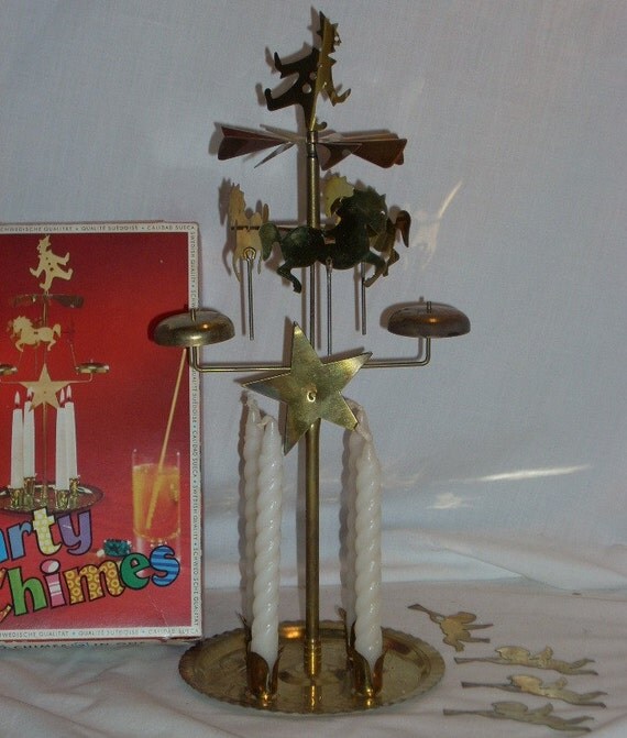Swedish Angel Party Chimes Windmill Candle Holder Circus