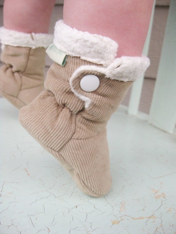 Corduroy Perfect Fit Baby Boots Organic Sherpa Lining All Fabric Soft ...