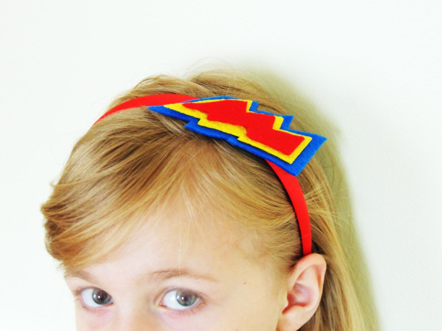 Felt Lightning Bolt Hair Headband Clips Barettes Superman