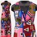 Vintage 1970s Maxi Dress - Velveteen Geometric Pattern - Pucci-esque