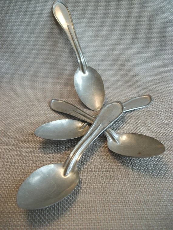 Vintage Metal Ice Cream Spoons Large Size
