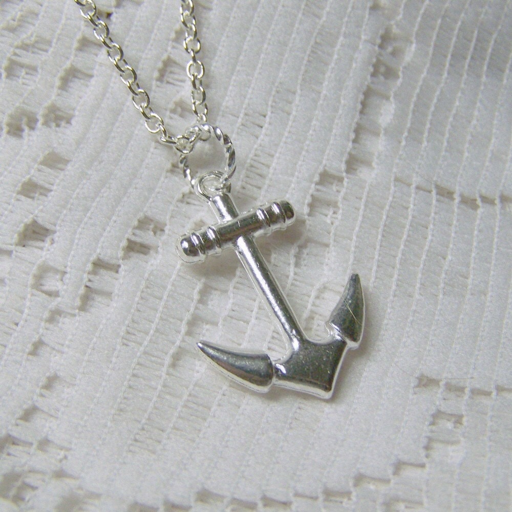 ANCHOR Necklace Silver Large Dimensional Pendant