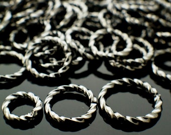 100 Fancy Gunmetal Jump Rings - 16 or 14 gauge You Pick Diameter - Best Commercially Made - 100% Guarantee