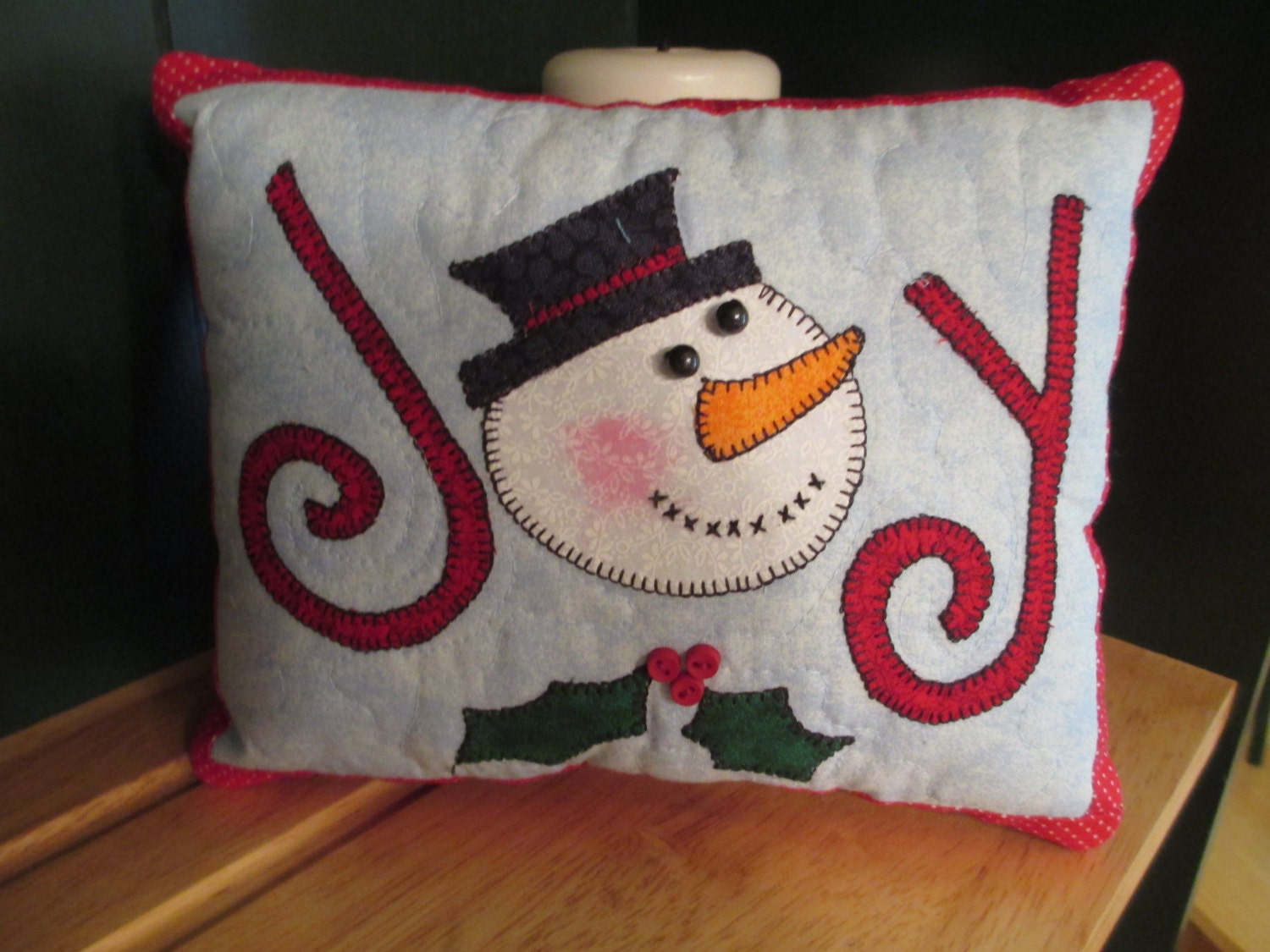 Decorative Christmas Pillow Quilted Holiday by CountryStitching