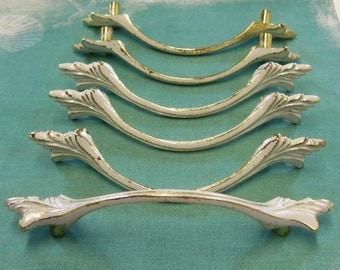 FREE USA SHIPPING 6 Vintage French Provincial Drawer Pulls 3" Centers