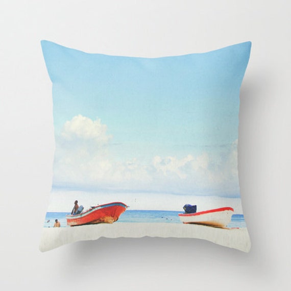 Beach Print Throw Pillows // Throw Pillow with Insert // Beach