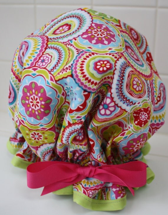 Shower Cap Waterproof Washable Kaleidoscope Shower