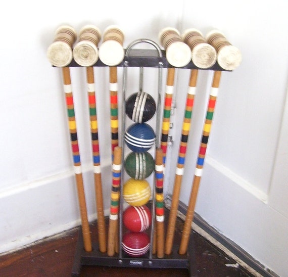 vintage forster skowhegan croquet set with caddy complete 6