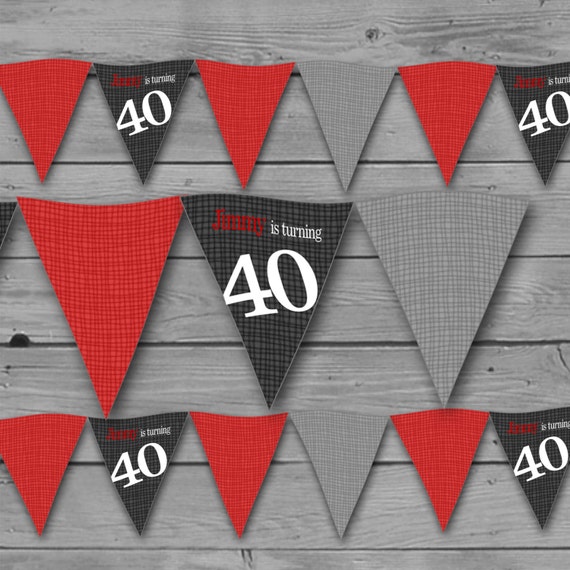 Items similar to 40th Birthday Banner, DIY Printable PDF on Etsy