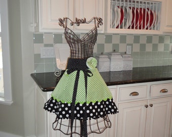 Green Apples ~ Annabelle Style ~ Women's HALF Apron - 4RetroSisters