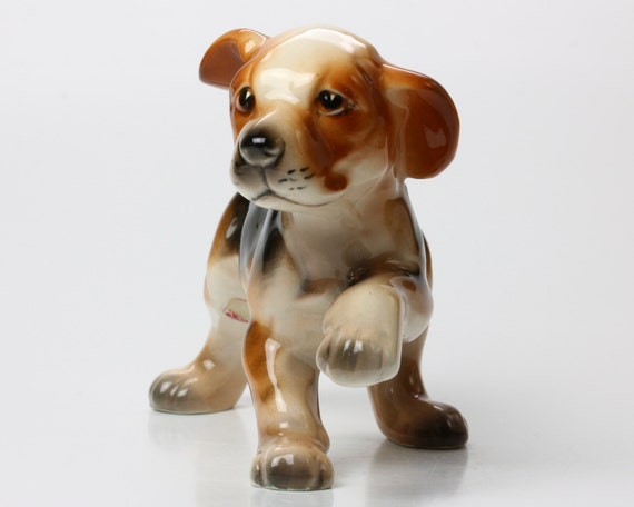 Large Running Beagle Puppy Dog Figurine UCAGCO Ceramic