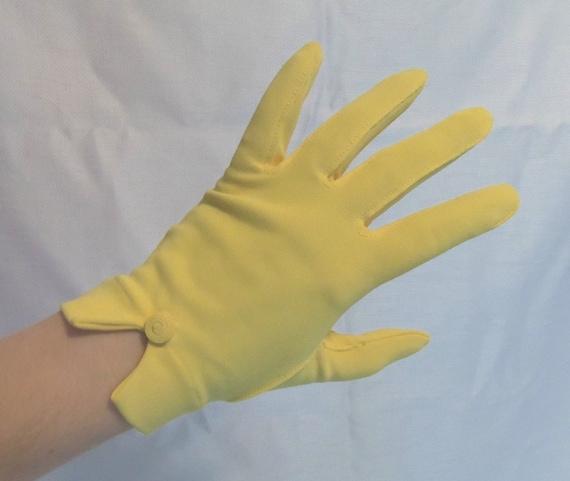 RARE Sunshine Yellow Dress Gloves. One Size Fits All. Wrist