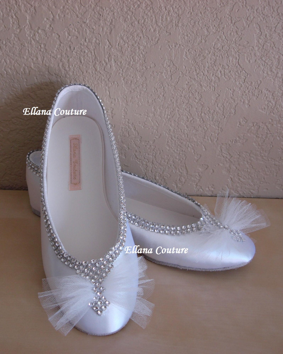 READY to SHIP. Bridal Shoes. Wedding Ballet Slippers. Size 7.