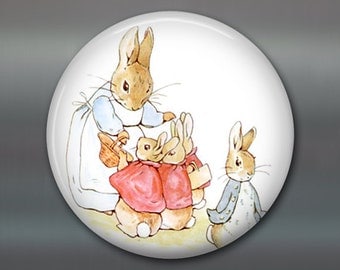 3.5" peter rabbit magnet, beatrix potter fridge magnet, cute bunny decor, large children's magnet, stocking stuffer for kids MA-150