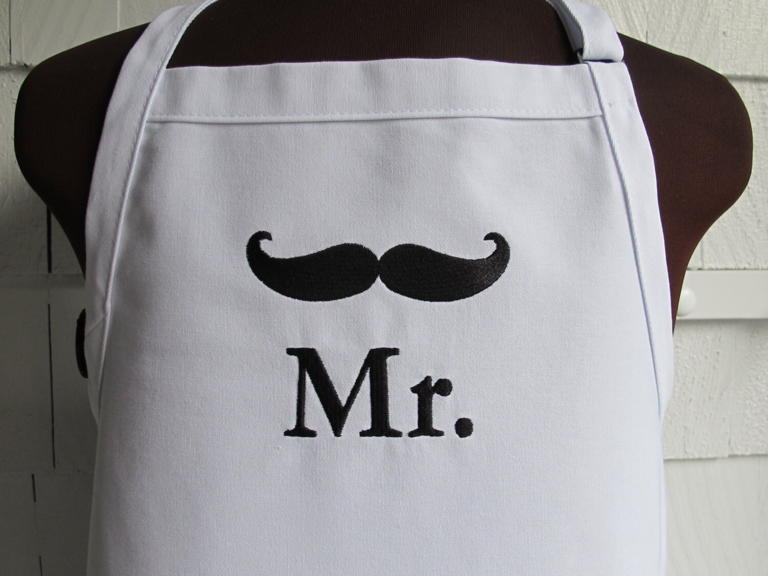 mr apron mustache apron wedding gift apron embroidered mr apron mustache apron wedding gift apron embroidered