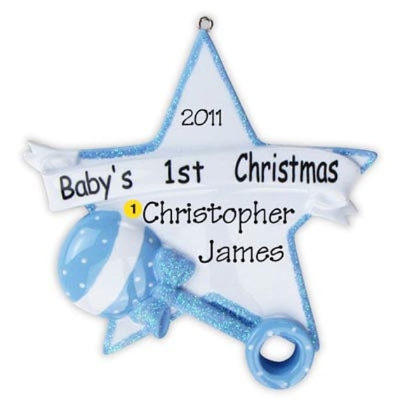Personalized Christmas Ornament Baby Boy's First Christmas