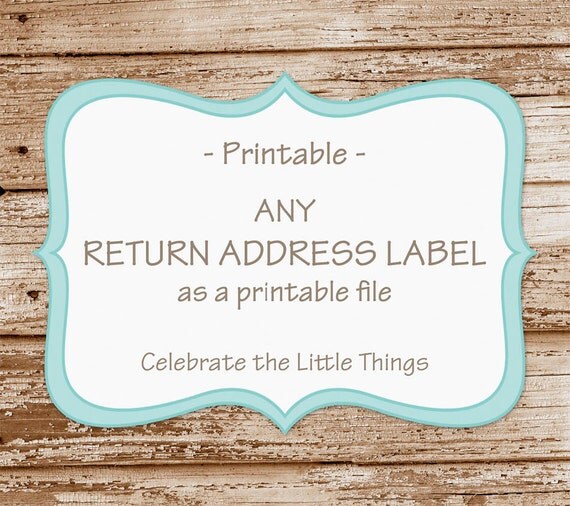 Printable / Any Return Address Label as a Printable File / Personalized (PDF File) Il_570xn