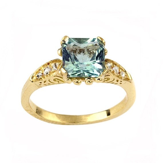 aquamarine deco engagement ring aquamarine engagement ring deco engagement ring by netawolpe aquamarine deco engagement ring aquamarine engagement ring deco engagement ring by netawolpe