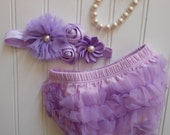 Lavender Chiffon Bloomer Set-Diaper Covers-Chiffon Bloomers with Matching Lavender Headband Il_170x135