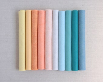 Wool Felt // Mermaid Lagoon // Pastel Felt Assortment, Water Color Palette, Merino Felt Sheets, DIY Craft Supply, Wool Felt Kit, Wool Blend
