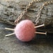 SALE Knitting Jewelry - Pink Yarn and Knitting Needles Necklace, Gifts for Knitters, LAST ONE - 'Love to Knit'