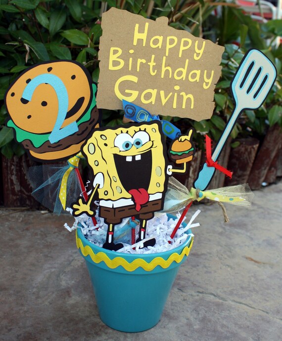 Items similar to Spongebob Theme Character Party Bucket/ Centerpiece ...