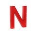 vintage large red wooden letter N