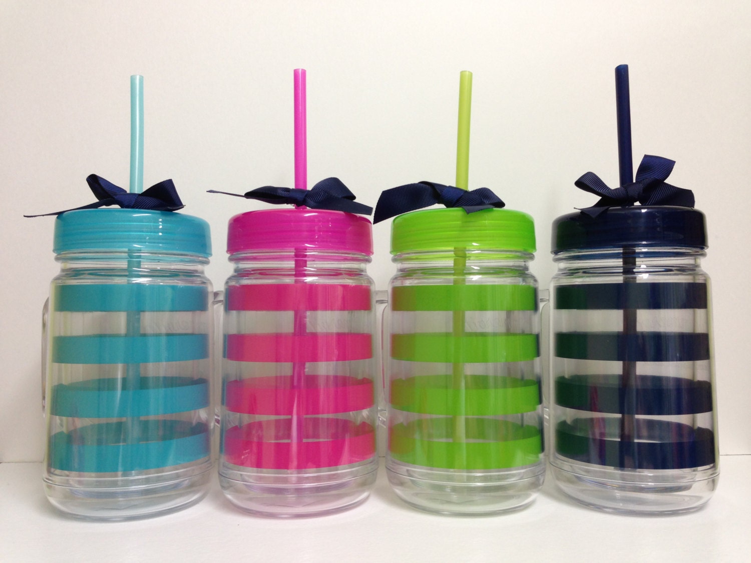 BLANK Acrylic Mason Jar cup tumbler 22 oz. with lid and straw