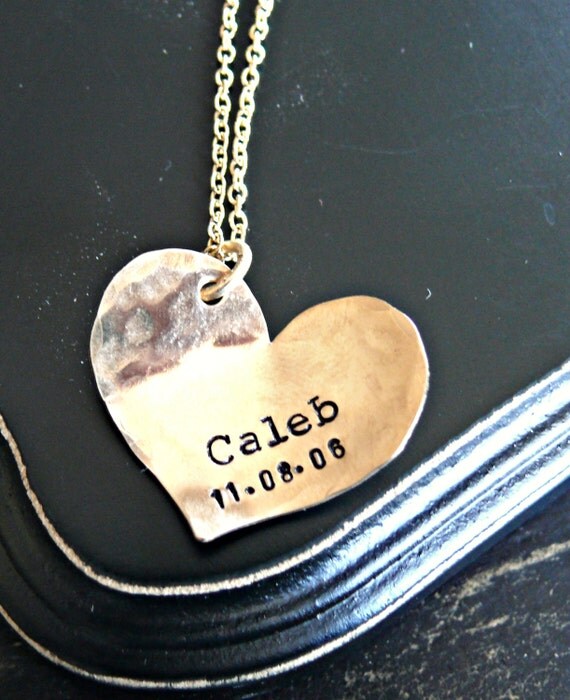 Personalized Gold Heart Necklace