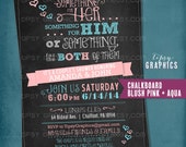 Chalkboard Something for Him, Her or Something for the Both of Them. CHEVRON Co-Ed Wedding Shower Invite By Tipsy Graphics. Any colors Il_170x135