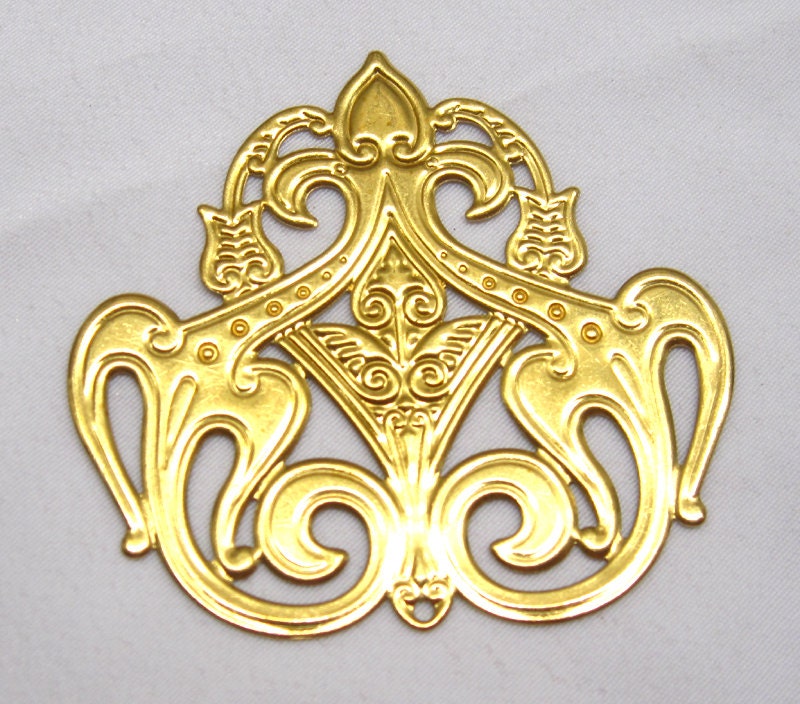 6pcs Brass Stampings Filigree Golden Findings for Jewelry
