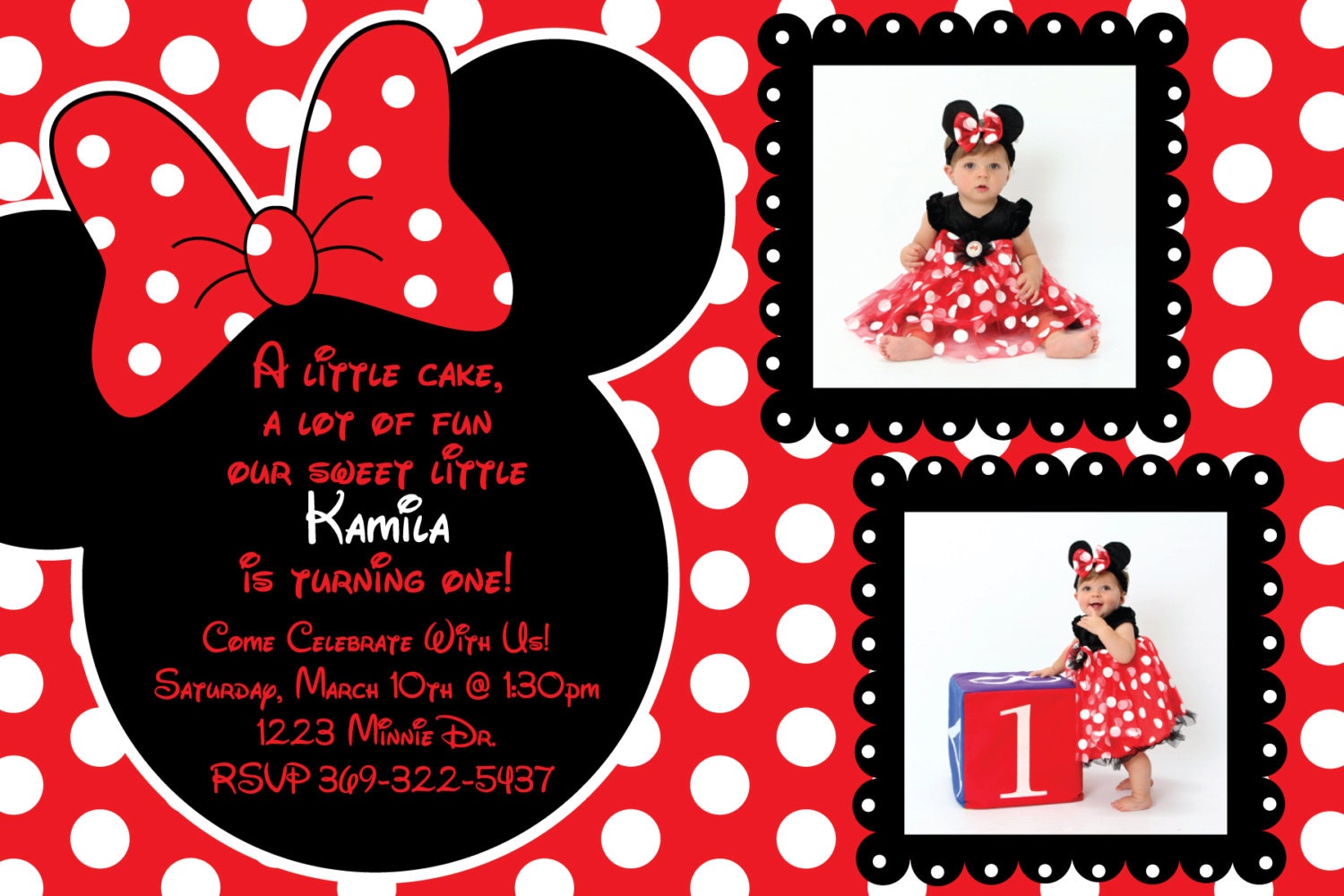 Red Minnie Mouse Invitations 5