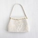 SALE - Vintage White Microbeaded Purse - 1960s White Glass Bead Elegant Bridal Bag / White Spring Garden