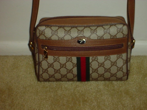 Vintage Gucci brown monogram Crossbody Shoulder Bag
