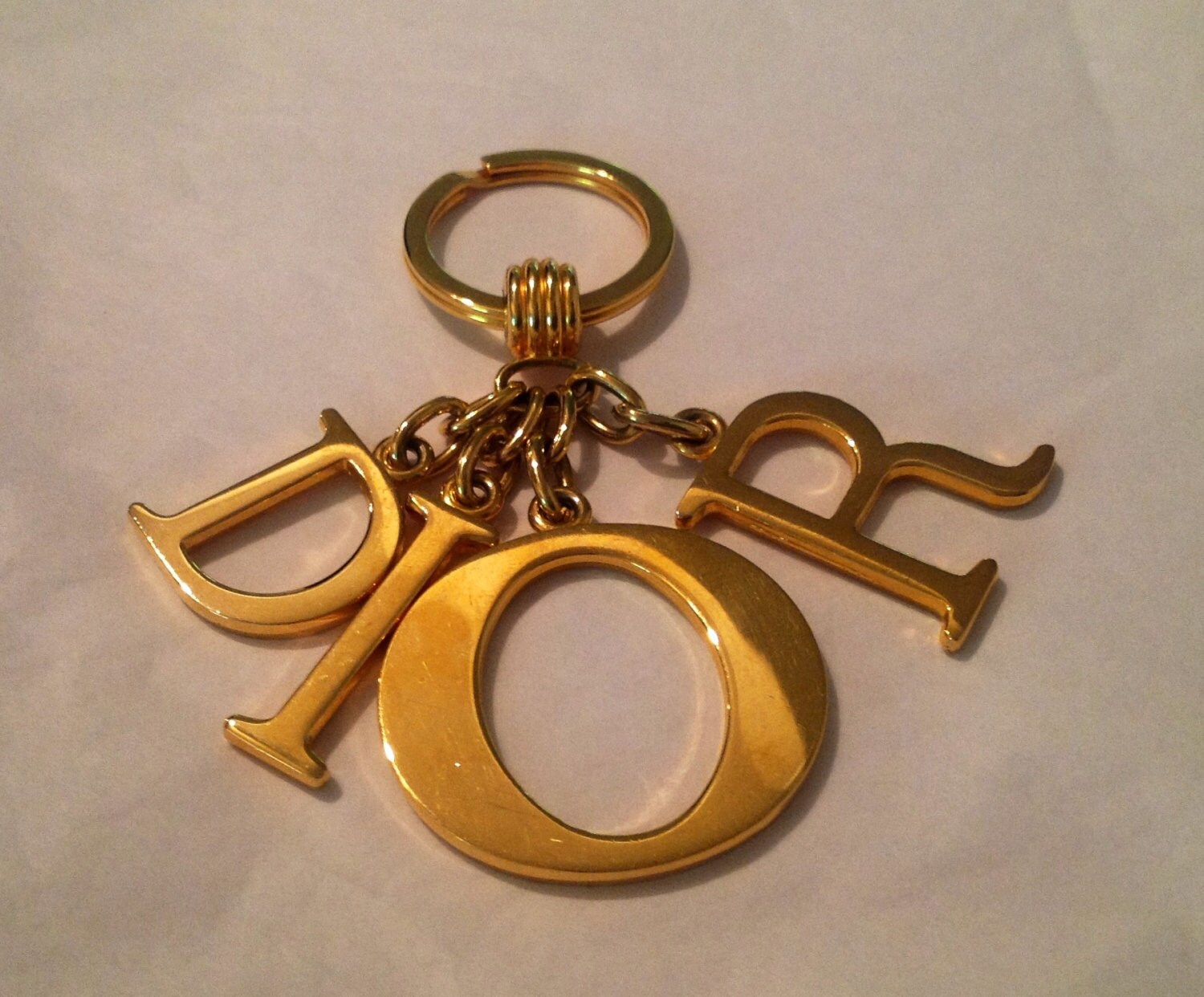 Christian Dior Key Chain Gold Plated New In Box NIB by modmodmod