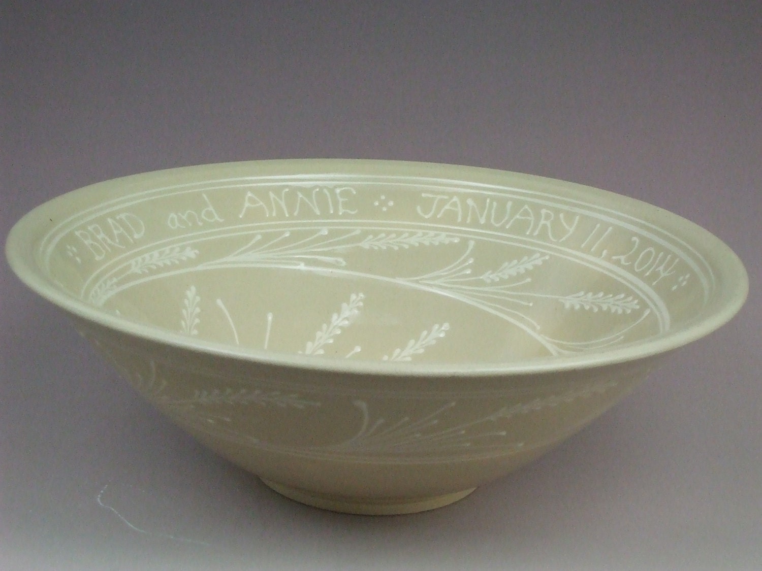 PERSONALIZED Extra Large Stoneware Bowl by CornishHillPottery