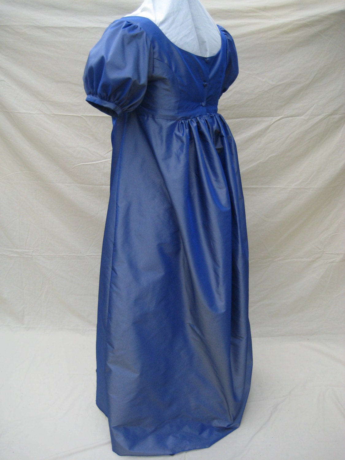 SALE Regency Dress Ball Gown. Jane Austen. Blue/Pale Gold