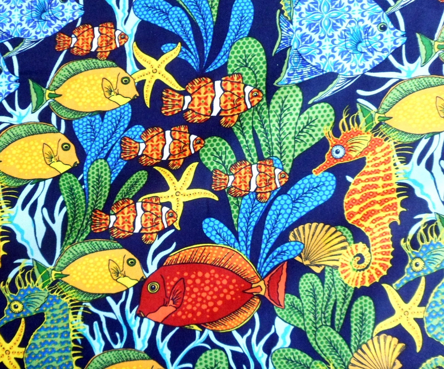 Fish Fabric Bright Colorful Fish Fabric Clown Fish Fabric